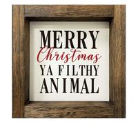Home Alone Merchandise Gifts, Funny Home Alone Christmas Decorations, Novelty Home Alone Wood Sign, Home Alone Prints with Wood Frame for Table Wall Holiday Decor, Xmas Tiered Tray Decor, 7x7 inch