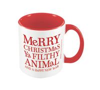 Home Alone Merry Christmas Ya Filthy Animal Mug in Red Home Alone Red
