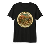 Home Among The Mushrooms Sloth Cottagecore Nature Premium T-Shirt
