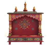 Home and Bazaar Rajasthani Ethnic Handcrafted Wooden Temple/Mandir/Pooja Ghar/Mandapam