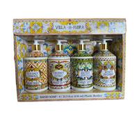 Home and Body Company Hand Soap Villa Flora Collection 21 FL/636ml Bottles infused with Essential Oils (SET OF 4) Sea Salt Verbena, Coconut Citrus, Orchid Vanilla, and White Jasmine