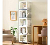 Home and Kitchen，360° Rotating Bookshelf, Multi-layer Storage Cabinets, Clear Acrylic & Solid Wood Display Rotating Bookcase For Kid‘s Playroom, Bedroom an