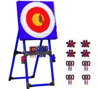 Home and Kitchen，Axe Throwing Game Set, Dart Board with 8 Long-Handled Flying Axes & 8 Six-star Darts, Sturdy Metal Frame Lawn Dart Combo Backyard Game for Indoor, Outdoor