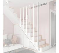 Home and Kitchen, Metal stair railing posts with screw set, modern stair railing posts made to measure, stair railing columns, iron railing (White, 32in/81.3cm)