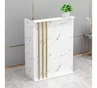 Home and Kitchen，Small Reception Desk, Front Desk Reception Counter with Lockable Drawer, Retail Checkout Counter For Churches, Lectern Classrooms, Office