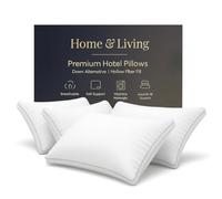 Home and Living Best Value Pillows 4 Pack Box Pillow Bundle | Pillows 4 Pack Hotel Quality Luxury Piped Edge | Supportive Firm Pillows for Family & Guests | Side Sleeper Pillow & Support Pillow