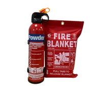 Home and Vehicle Fire Safety Pack | Small Aerosol 600g & 850g ABC Powder Fire Extinguisher with Fire Blanket - Multi Purpose Fire Extinguisher and Fire Blanket (600g)