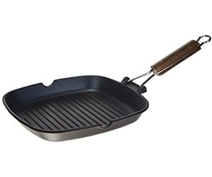 Home ANTIKARS Delizia Non-Stick Grill Pan Handle 26x26 Cookware and Preparation, Die-cast Aluminum, Black, 26 cm