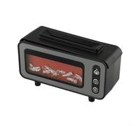 Home Aromatherapy Retro Fireplace Humidifier 200ML Water Tank Essential Oil Diffuser with Colorful Flame Lighting and Automatic Shutoff Safety Feature (Black)