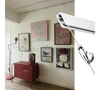 Home Artwork Exhibition Picture Frame Hanging Kit, Rail Double Hanging Picture Frame, Picture Hangers for Concrete Walls, Photo Display Rail(9.8'/3m Cable,70"/178cm Track)
