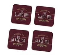 Home Bar Accessory Gift Set - Personalised Pub Design - Custom Name with Bar Mat, Bottle Opener and pack of 4 Coaster Option - Home Bar in a Box (4 Coasters)