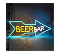 Home Bar Decor Beer Bar Neon Sign Arrow Colorful LED Letter Light Dimmable Wall Decor for Home Man Cave Game Room Bachelor Party 43cmx18.5cm