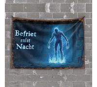 Home Bar Decor Blue Glowing Phantom in Ancient Ruins Tapestry Funny Tapestries Wall Tapestry for Bedroom(100X150CM)