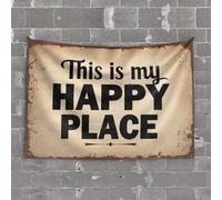 Home Bar Decor Embrace Your Bliss: Declaring 'This is My Happy Place' Tapestry Funny Tapestries Wall Tapestry for Bedroom(75X100CM)