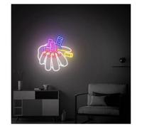 Home Bar Decor Hand and Nail Polish Neon Sign, Nail Neon Wall Art, Beauty Room Decor, Salon Decor 50cm(C)
