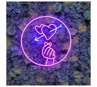Home Bar Decor Heart Love Neon Sign With Adjustable Brightness Suitable For Studio Wedding Decor 48cmx48cm