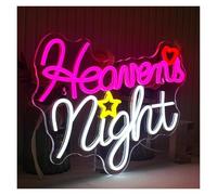 Home Bar Decor Heaven Night Neon Sigh Letter Pink White LED Lights for Home Bar Party Club Hotel Handmade Hanging Wall Decoration Dimmable Lamp