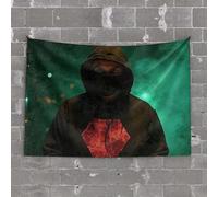 Home Bar Decor Hooded Figure with Glowing Red Diamond Tapestry Earthy Room Decor Men Cave Decor(75X100CM)