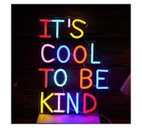 Home Bar Decor It's Cool to Be Kind Neon Sign LED Light for Wall Party Office School Room Home Bedroom Art Decoration USB Powered Illuminated 30cmx40cm