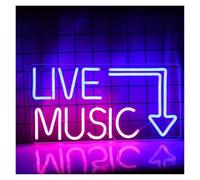 Home Bar Decor Live Music Neon Sign-LED Neon Lights, for Beer Bars, Music Studios, Bedroom Wall Decor, Parties, Clubs, and Nightlife Venues 22cmx42cm