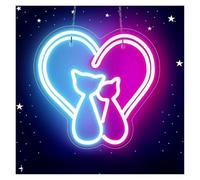 Home Bar Decor Love Cat Neon Sign for Wall Decor Dimmable LED Cute Light for Pet Store Bedroom Bar Party Birthday Wedding Decor