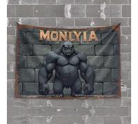 Home Bar Decor Monlyia: The Mighty Gorilla Guardian Tapestry Bar Stuff for Man Cave Funny Kitchen Decor(100X150CM)
