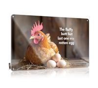 Home Bar Decor The Fluffy Butt Hut Last One In Rotten Egg. Tin Sign Room Signs For Bedroom Garage Accessories For Man(30X40CM)