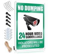 Home Bar Decor Warning No Dumping Video Surveillance Violators Will Be Prosecuted Tin Sign Metal Bar Decor Backyard Bar Decor(30X40CM)