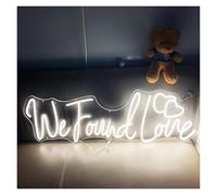 Home Bar Decor We Found Love Neon Sign, Cold White, Warm White, Can Be Adjusted at Will, Birthday Party Decoration Neon 50cmх17cm(B)