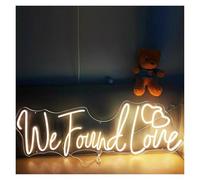 Home Bar Decor We Found Love Neon Sign, Cold White, Warm White, Can Be Adjusted at Will, Birthday Party Decoration Neon 50cmх17cm(D)