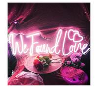 Home Bar Decor We Found Love Neon Sign, Cold White, Warm White, Can Be Adjusted at Will, Birthday Party Decoration Neon 50cmх17cm(C)