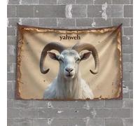 Home Bar Decor Yahweh: The Divine Ram of Ancient Lore Tapestry Funny Tapestries Wall Tapestry for Bedroom(75X100CM)