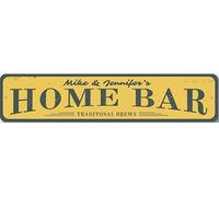 Home Bar Sign, Personalized Bar Sign, Traditional Brew Beer Metal Decor Sign