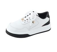 Home Bargains Shop Online White Leather Trainers Womens Lace up Chunky Shoes Lightweight Wide Fit Wedge Trainers Casual Non-Slip Sneakers Low T Women's Running Shoes White Ladies