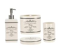 Home Basics 4Pc Bath Accessory Set Paris, White