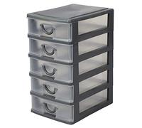Home Basics 5 tier Plastic Drawer Organizer, Grey