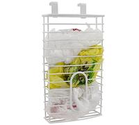 Home Basics Cabinet Bag Organizer, Steel, White