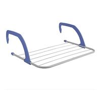 Home Basics Laundry Rack-Lightweight & Heavy-Duty Door Hanger Rod for Indoor Air Drying and Hanging, Towels, Coat, Lingerie, Freshly Ironed Clothes, Hosiery, Steel, White