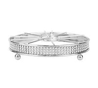 Home Basics Pave Round Non-Skid Trivet | Ornate Design | Diamond Band Around Base | Keep Counter Tops Safe from Scratches | Compact Size for Maximum Counter Space | Decorative | Made from Steel