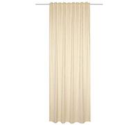 Home Basics Thermochenille Wolly 085425-0201 Thermal Curtain with Combination Band Cream 295 x 135 cm