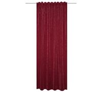 Home Basics Thermochenille Wolly 085425-5601 Thermal Curtain with Combination Band Bordeaux 145 x 135 cm