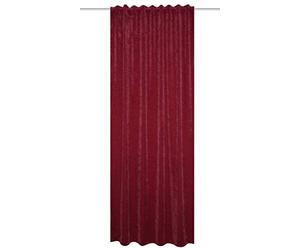 Home Basics Thermochenille Wolly 085425-5601 Thermal Curtain with Combination Band Bordeaux 225 x 135 cm