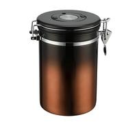 Home Bay Coffee Canister 1.8L, Airtight Coffee Container with Date Tracker Lid, Stainless Steel Canister for Kitchen Food Storage, Black-Copper Gradient (1800 ml)