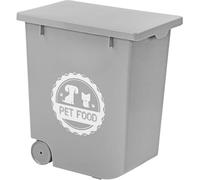 Home Beauty 20 L Airtight Plastic Pet Food Storage Bin with Flip-Top Lid & Wheels Bin for Dogs, Large Cat Food Container - Animal/Bird Seed Dispenser (Grey, 20L/10KG)