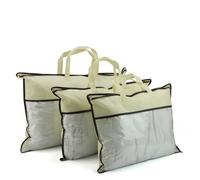 Home Bedding Pillow Storage Bag, Clear Transparent Polypropylene Plastic, Long Lasting Durability, Zipped Bag With Nylon Handles, 55 x 40cm, Also Store Clothes, Towels, Blankets, Bedding & Travel