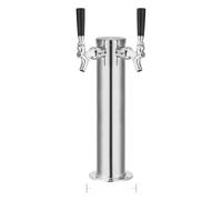 Home Beer Dispenser, Dual Faucet Draft Beer Tower Dispenser Polished Stainless Steel Drinks Dispenser