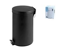 Home Black Metal Dustbin with Pedal, Lt 12