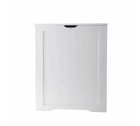 HOME BLEND White Large Wooden Shaker Style Laundry Hamper Cabinet with Lid - Multipurpose Laundry Storage Cabinet for Clothes, Toys, Towels - Durable Engineered Wood, Rectangular Design