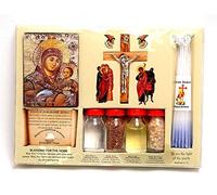 Home Blessing Kit Bottles, Cross & Candles from Holy Land Jerusalem