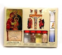 Home Blessing Kit Bottles, Cross & Candles From Holy Land Jerusalem